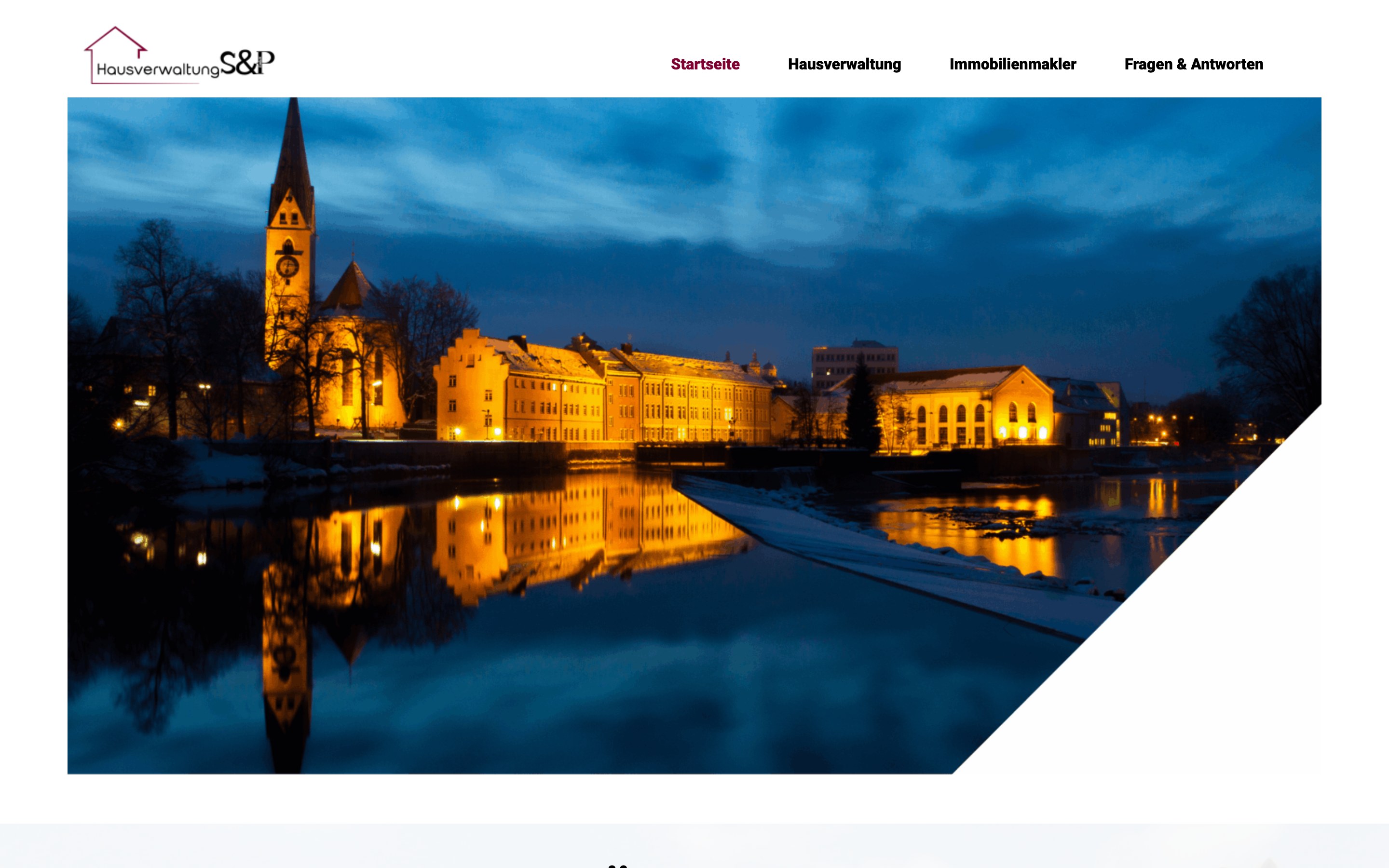 Screenshot der Website Hausverwaltung P.