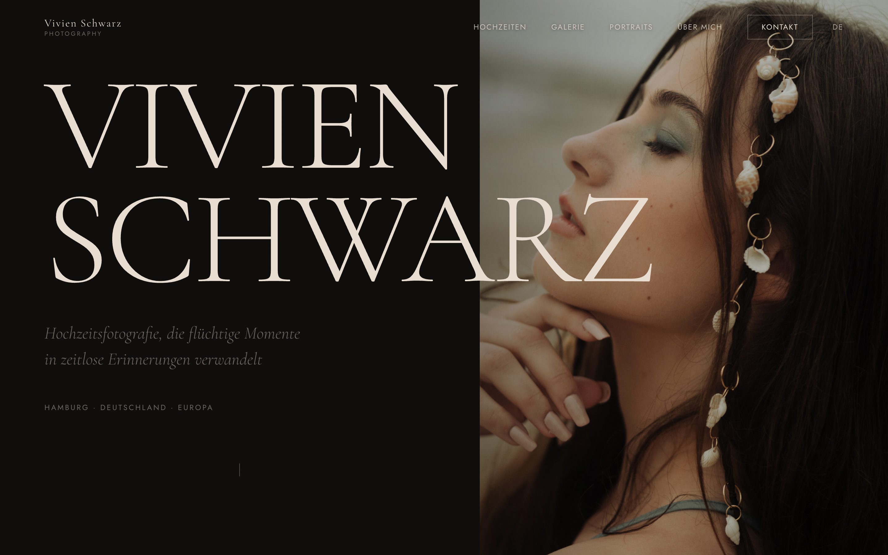 Screenshot der Website Vivien Schwarz Photography